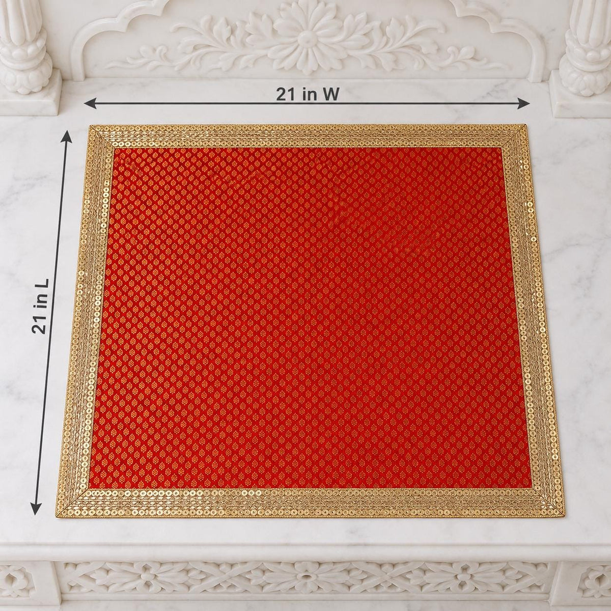 Pure Banarasi Fabric Pooja Aasan/Platter Mat