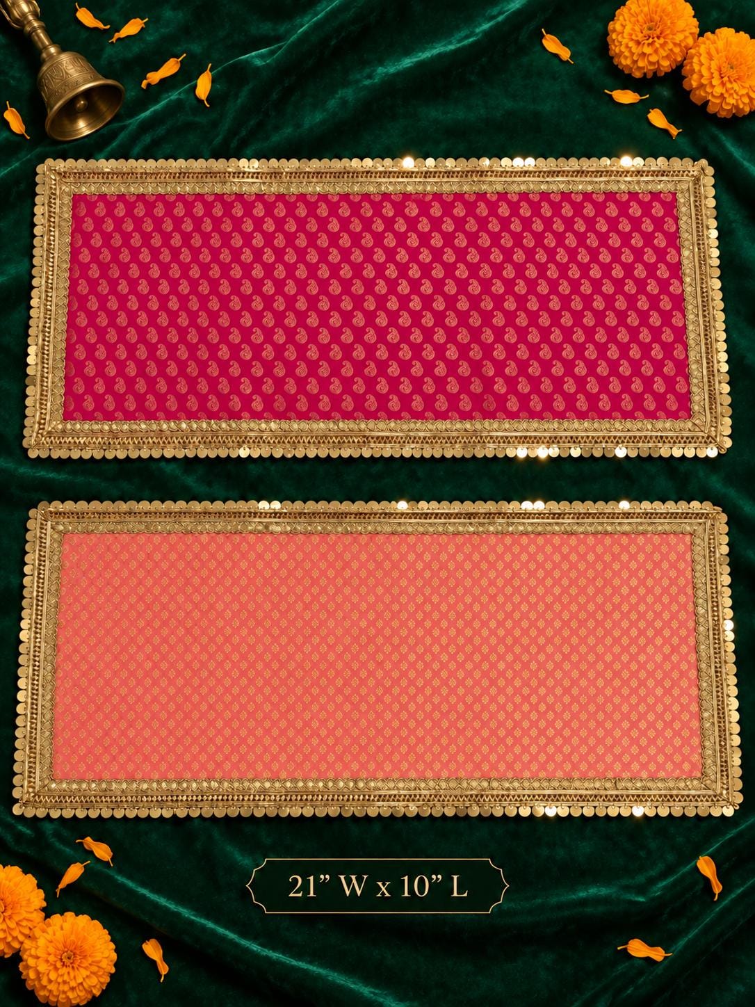 Pure Banarasi Fabric Pooja Aasan/Platter Mat
