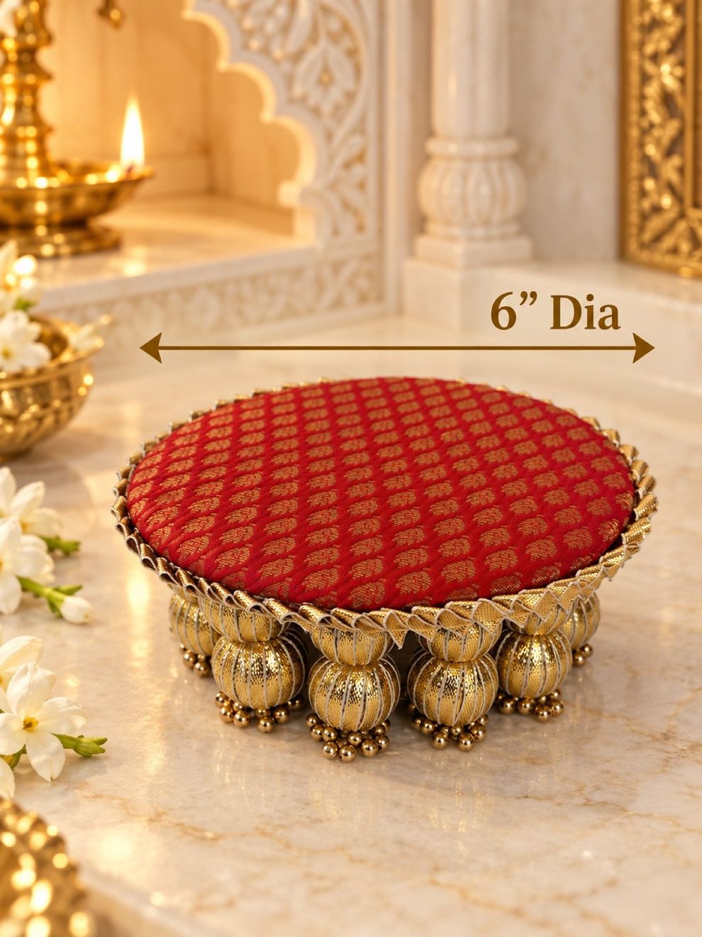 Chowki Round 6" Dia - Red