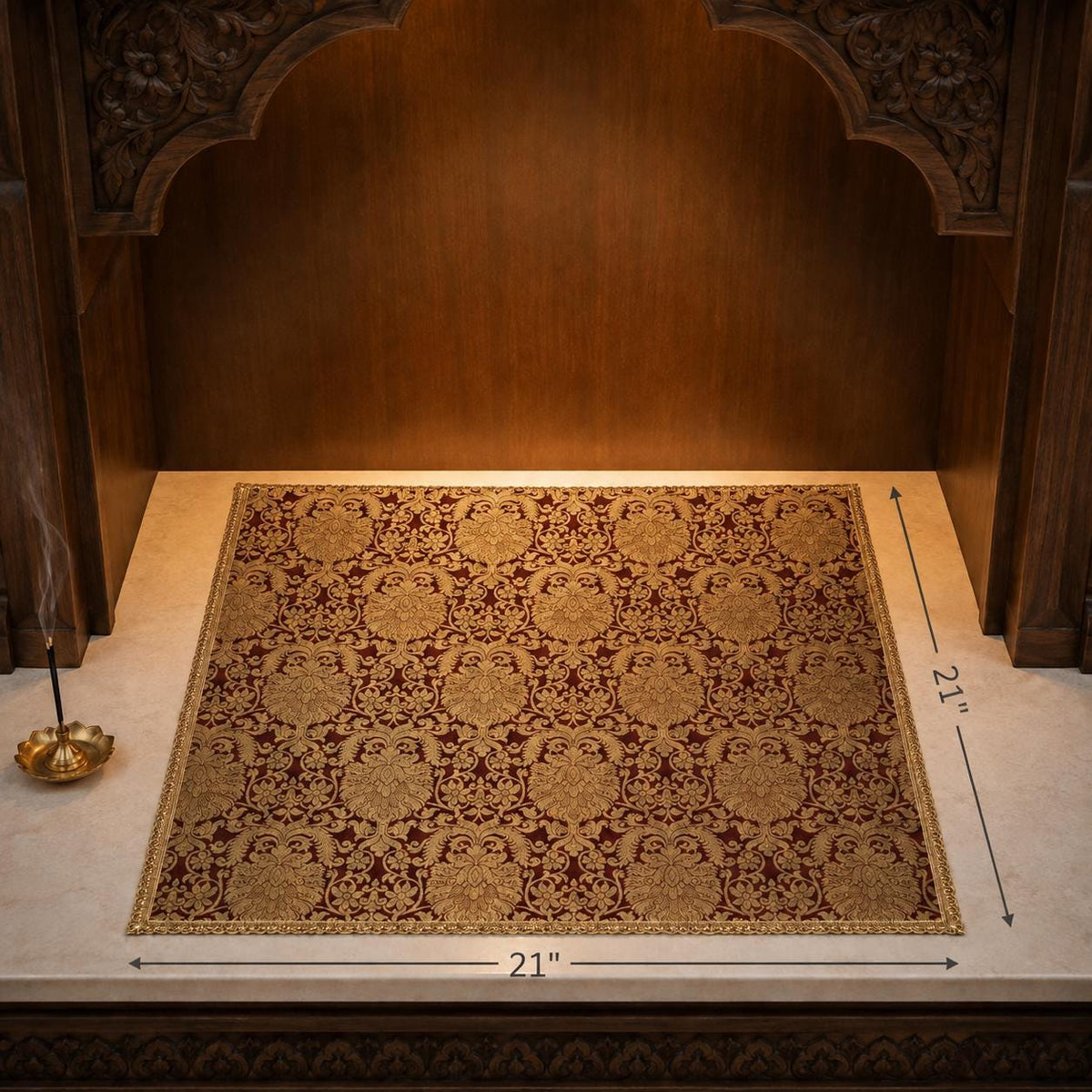 Pure Banarasi Fabric Pooja Aasan/Platter Mat