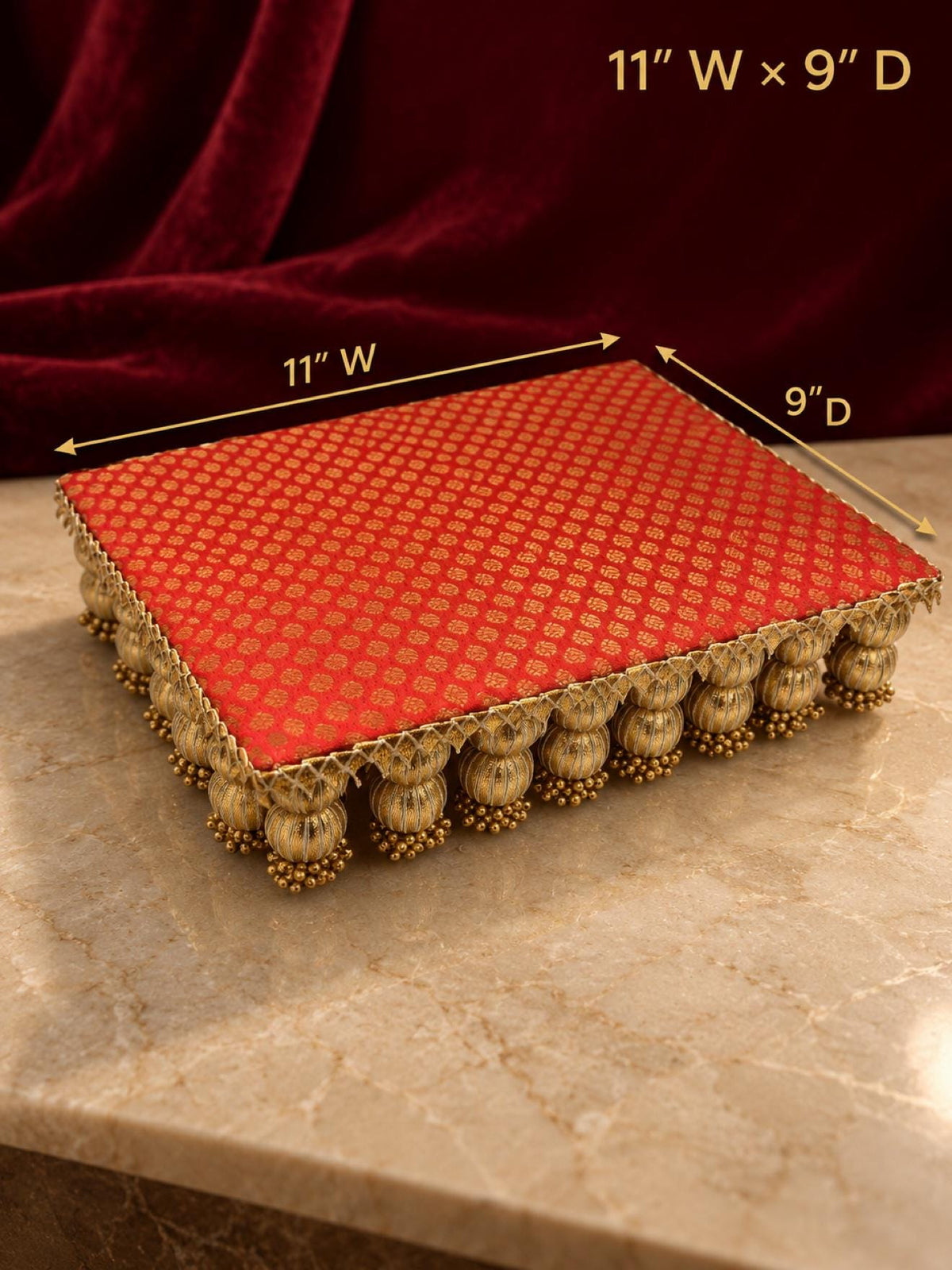 Chowki 11" W x 9" D - Red