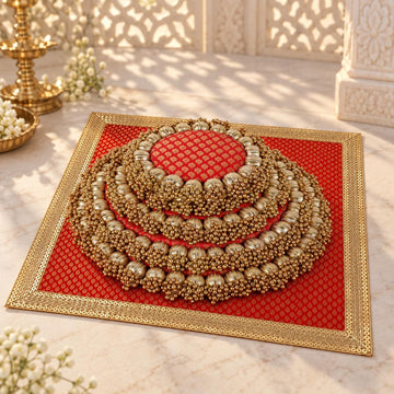 Pure Banarasi Fabric Pooja Aasan/Platter Mat