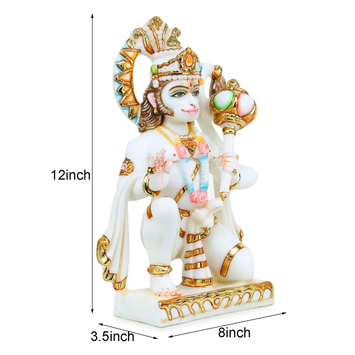 Pure Makrana Cultured Marble Hanuman 12 Inch 4