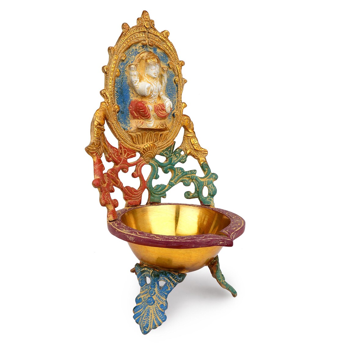 Brass Lakshmi Ganesha Urli 11 Inch 3
