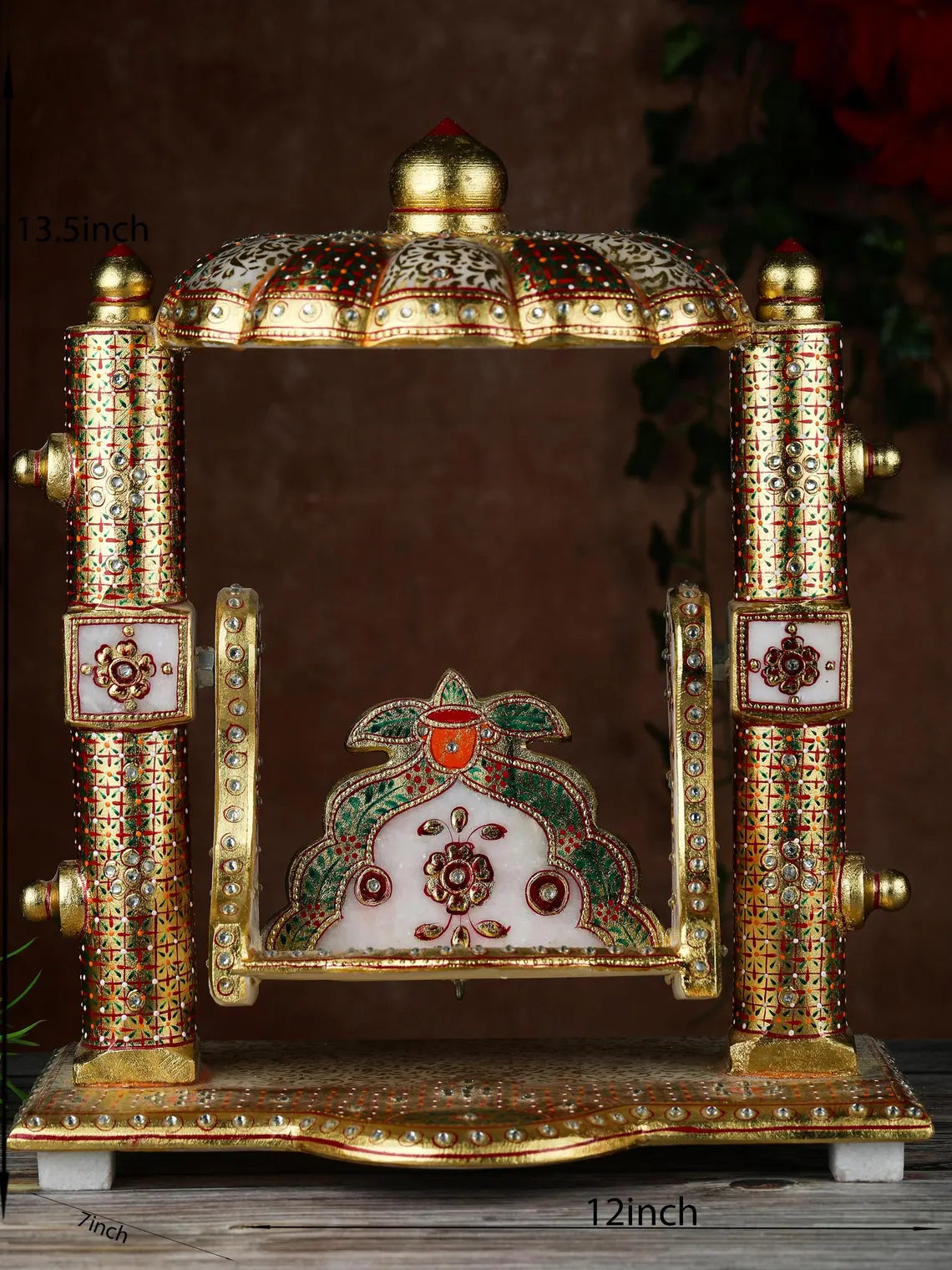 Pure Makrana Cultured Marble Jhula 14 Inch 2