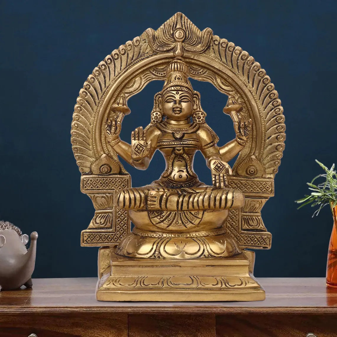 Brass Lakshmi Ganesha Statue Set 9 Inch 2