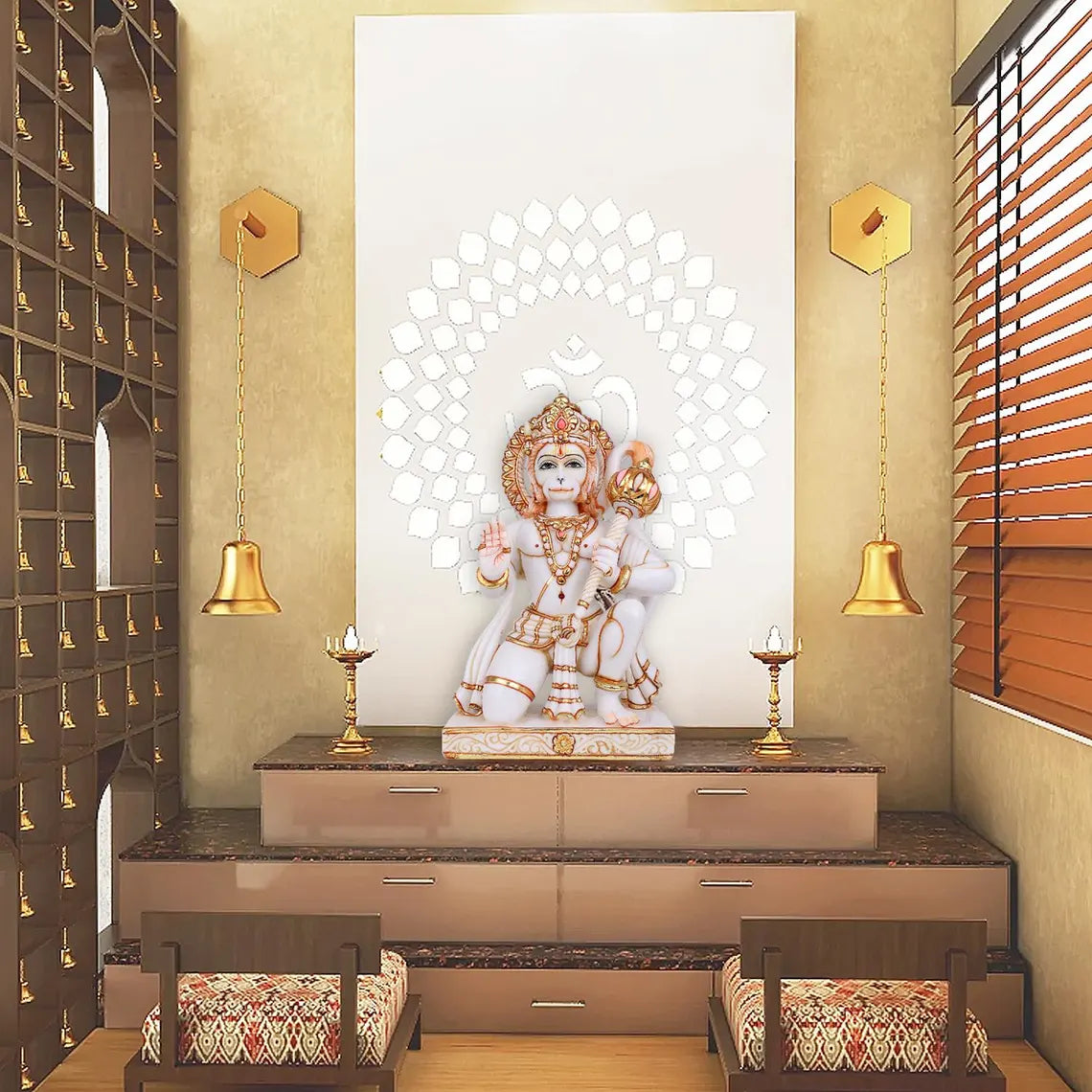 Pure Makrana Cultured Marble Hanuman 15 Inch 3