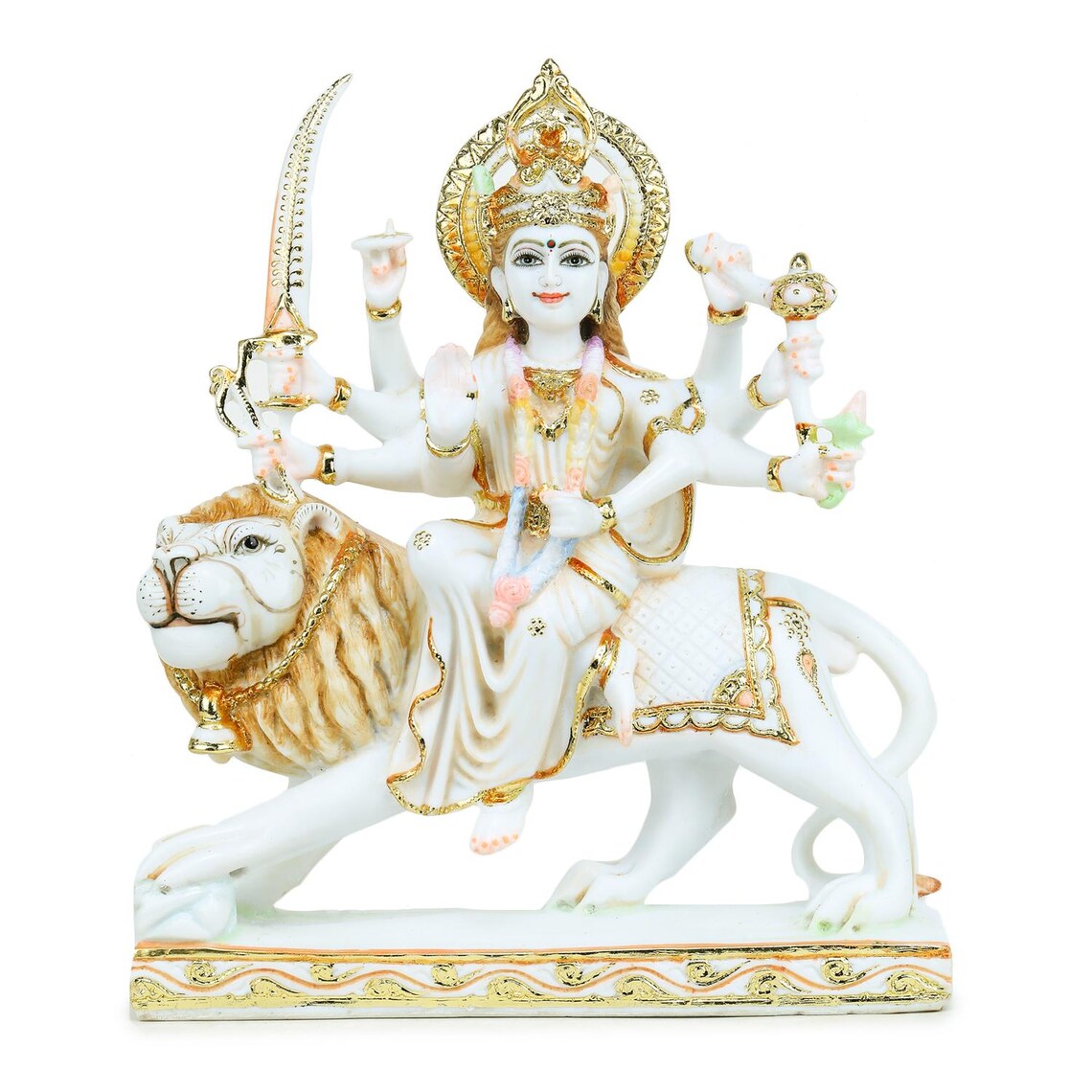 Pure Makrana Cultured Marble Durga Statue 8