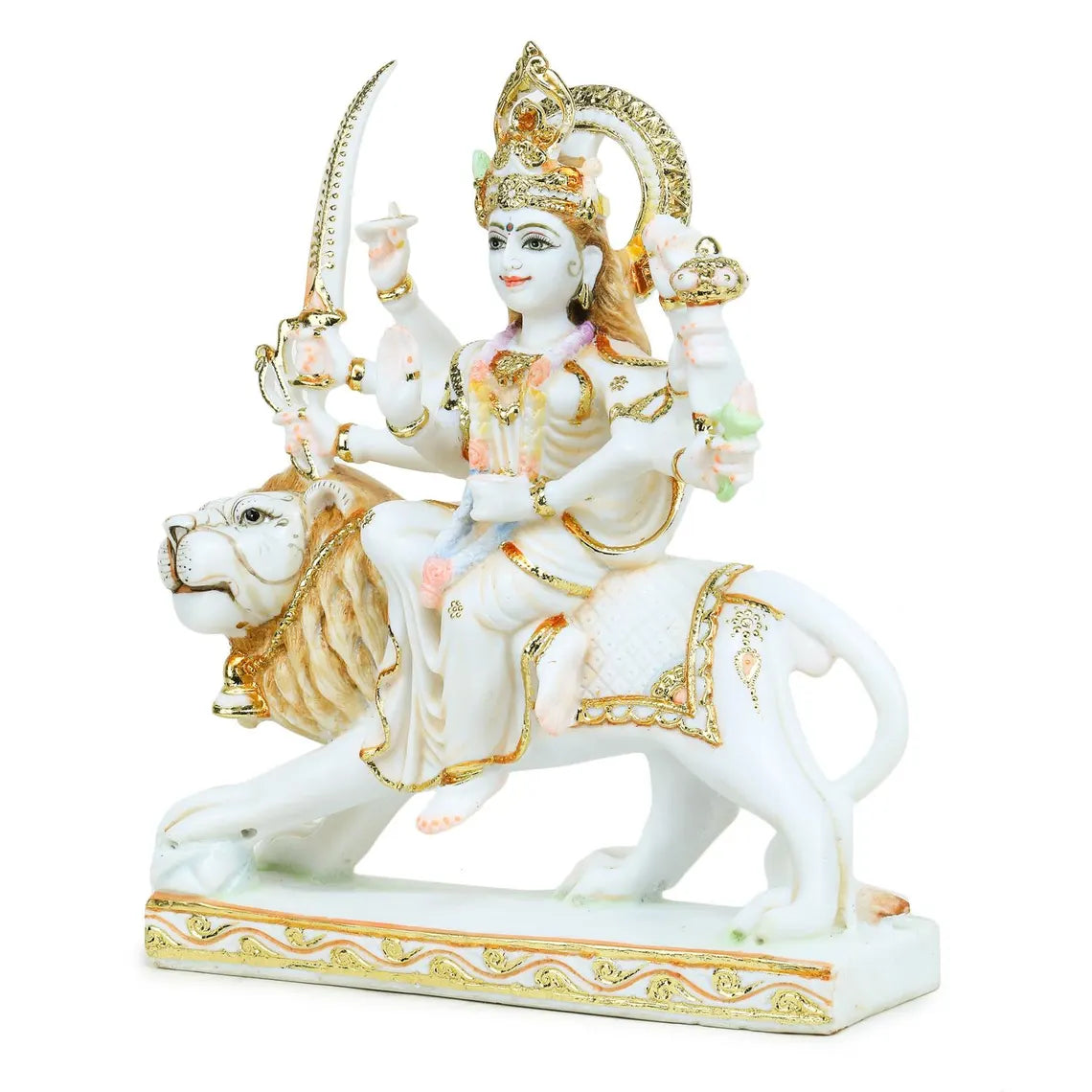 Pure Makrana Cultured Marble Durga 15 Inch 8