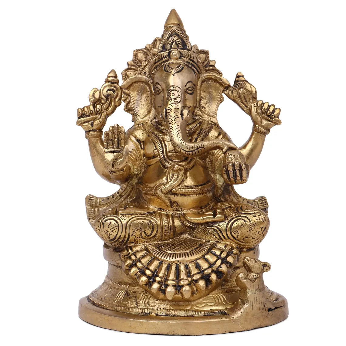 Brass Ganesha Plain 8.5 Inch 5