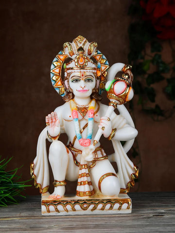Pure Makrana Cultured Marble Hanuman 12 Inch 1