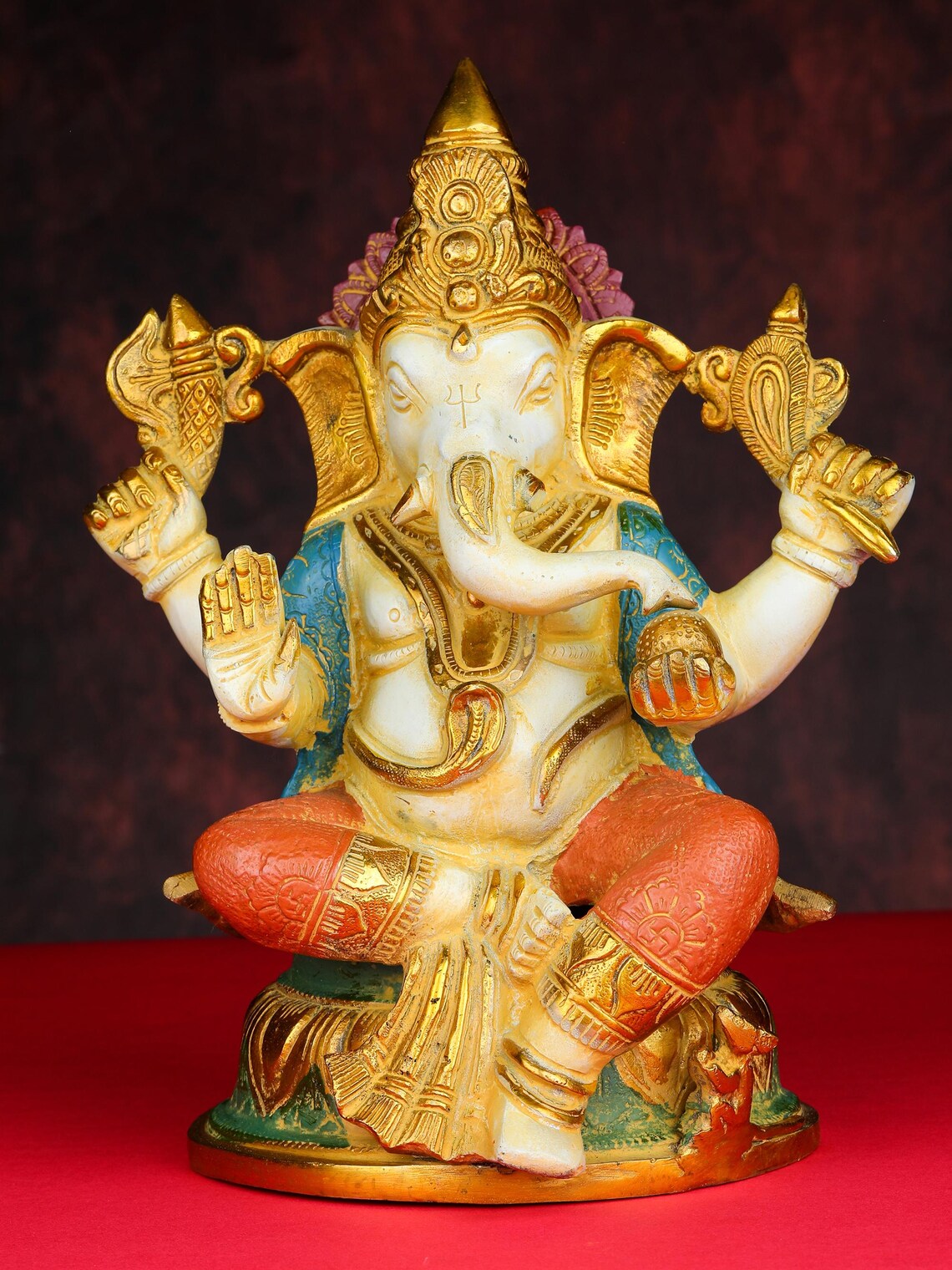 Brass Ganesha Lalitasana 12 Inch 1