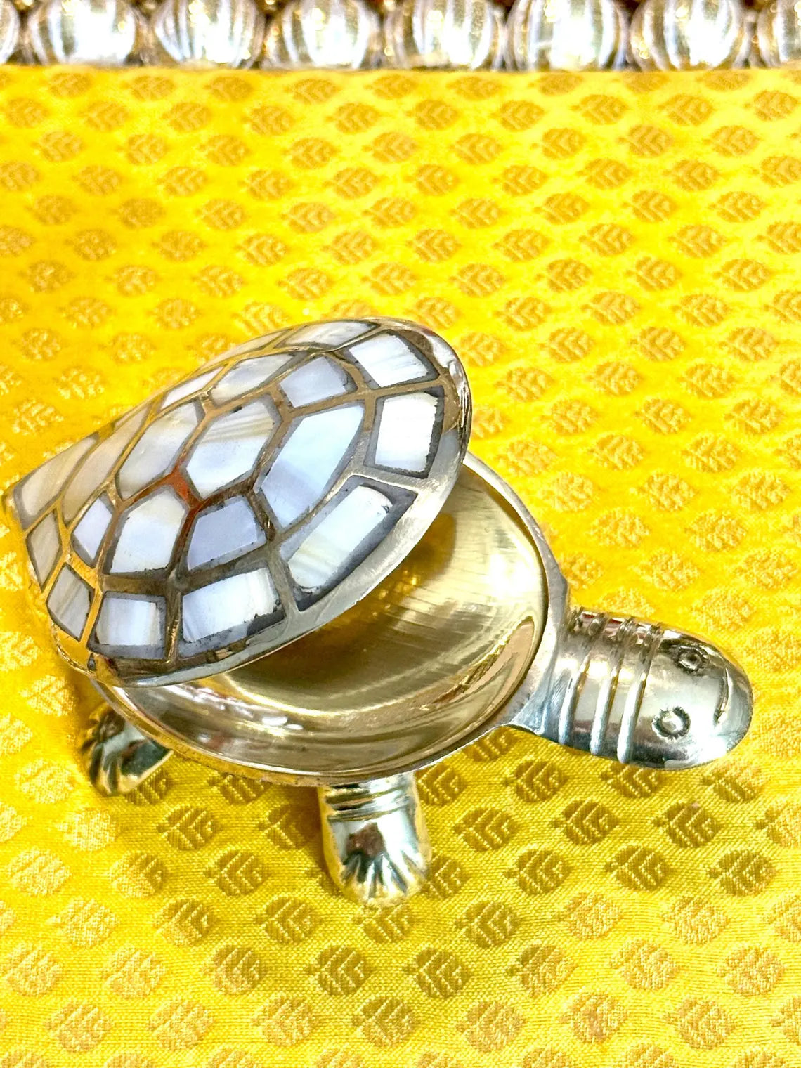 Brass Turtle Feng Shui Tortoise Mother of Pearl 2