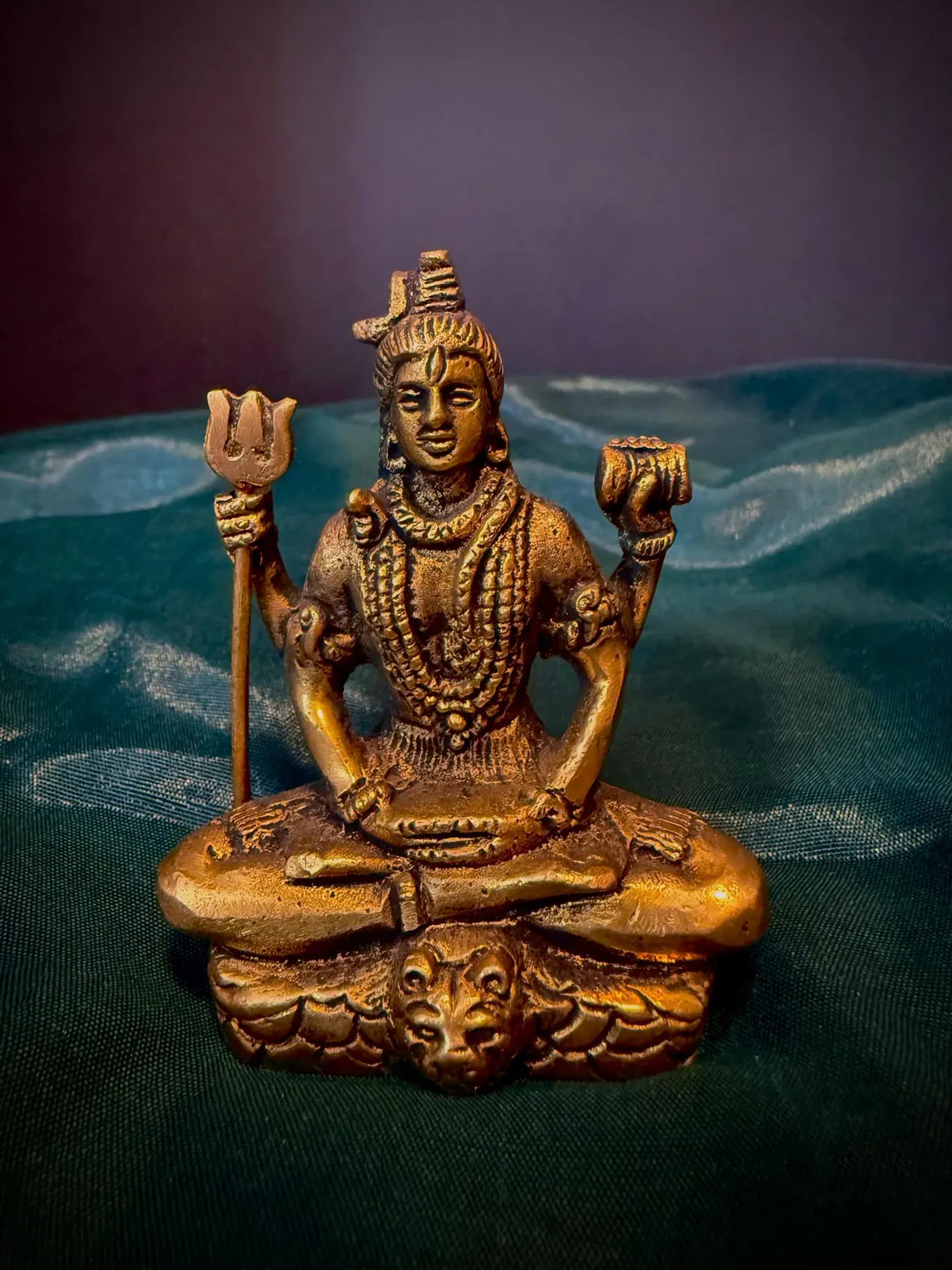 Brass Hindu God Goddess Statues Set Mataji Ganesha Sai Baba Krishna Durga 5-7 Inch 3