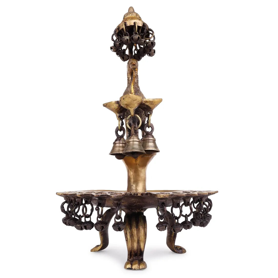 Brass Peacock Urli 14 Inch 6