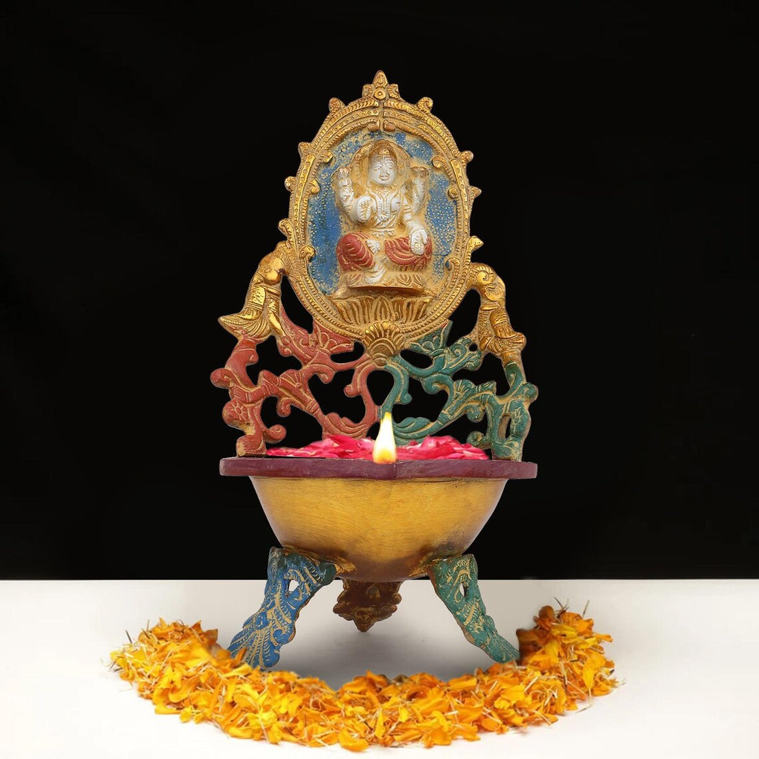 Brass Lakshmi Ganesha Urli 11 Inch 1