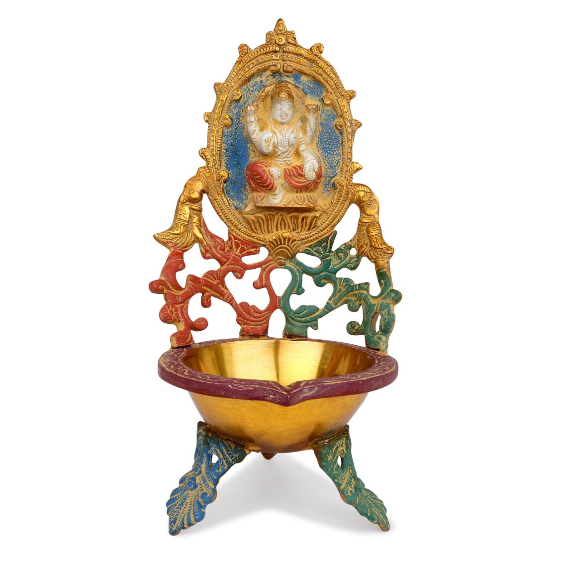 Brass Lakshmi Ganesha Urli 11 Inch 5