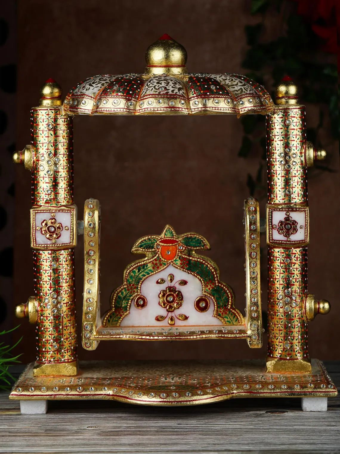 Pure Makrana Cultured Marble Jhula 14 Inch 3