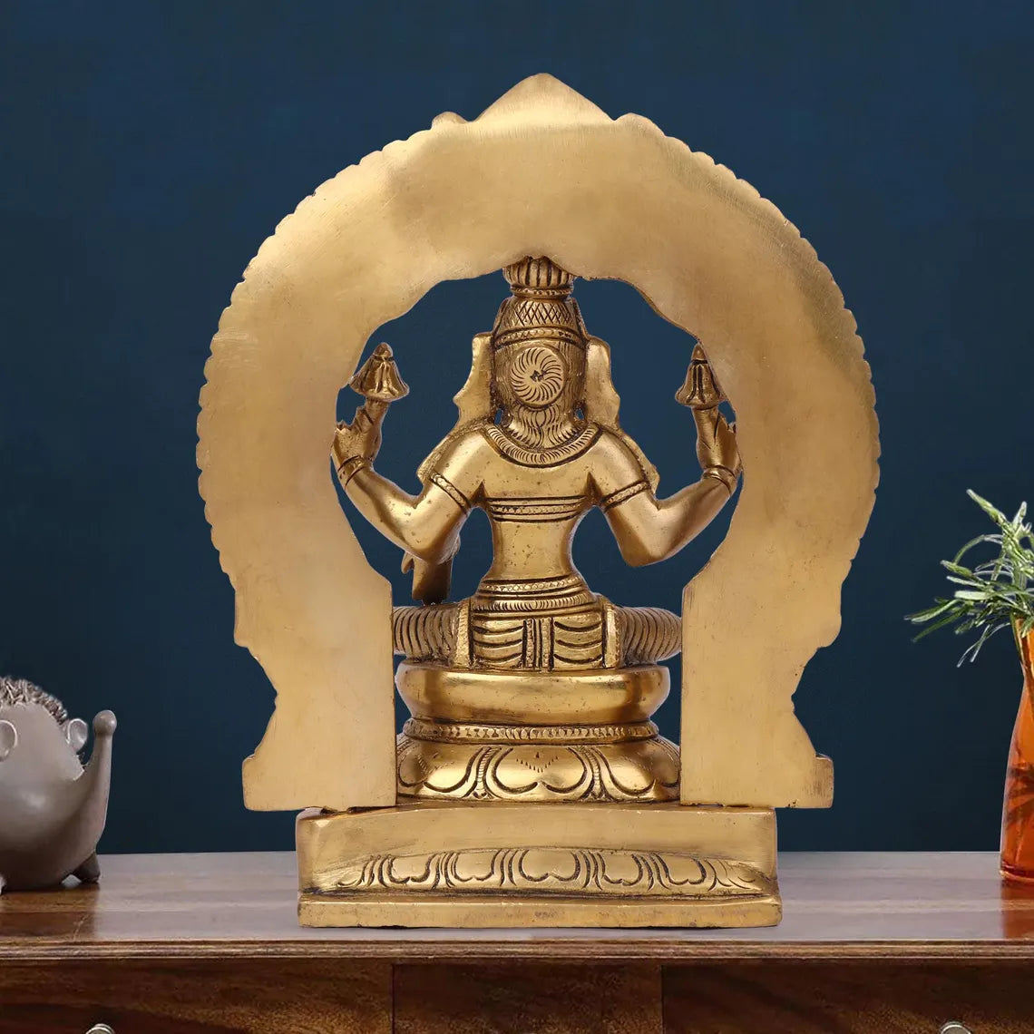 Brass Lakshmi Ganesha Statue Set 9 Inch 4