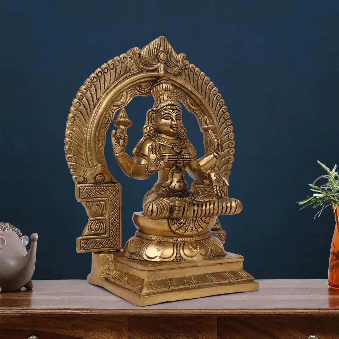 Brass Lakshmi Ganesha Statue Set 9 Inch 3
