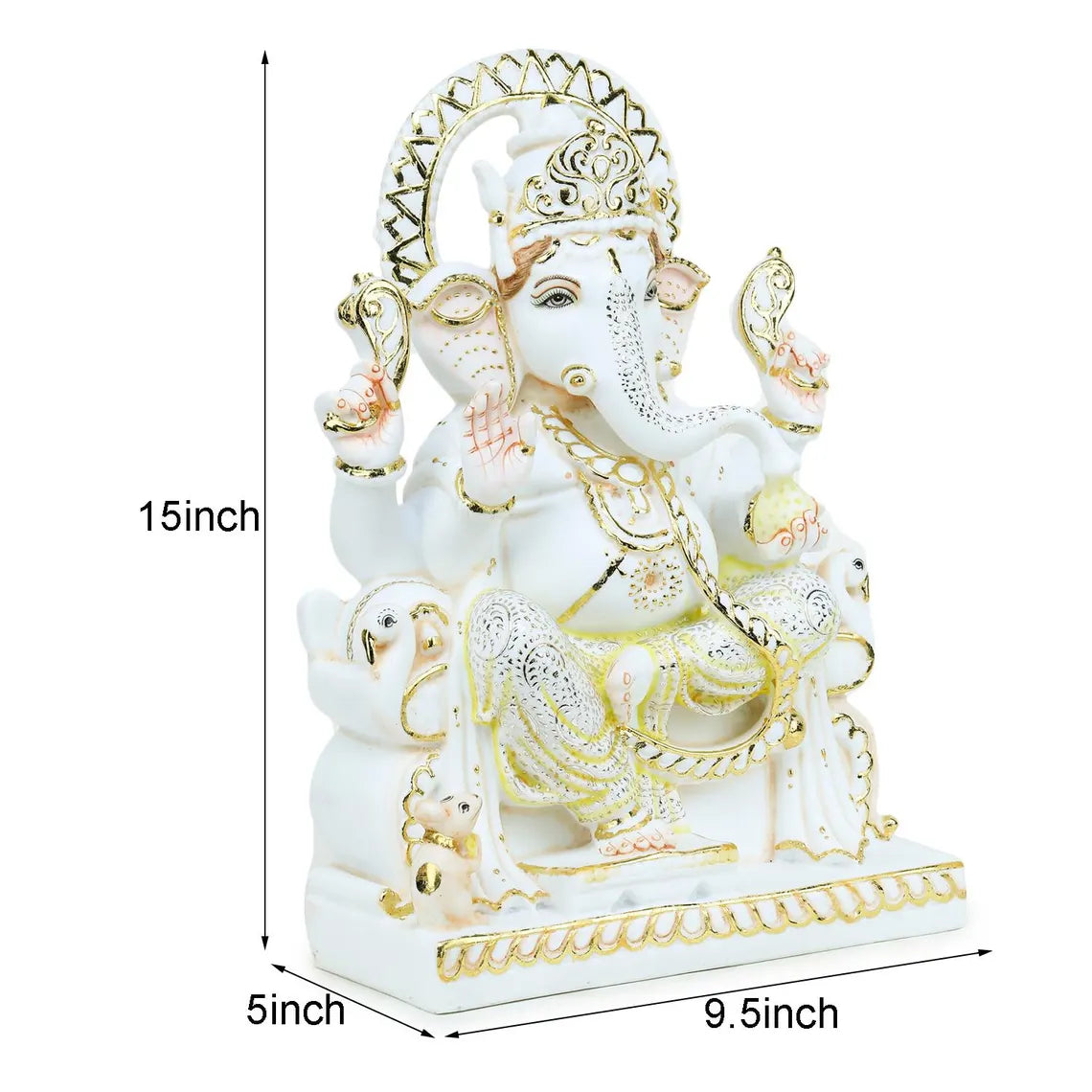 Pure Makrana Cultured Marble Ganesha 15 Inch 7