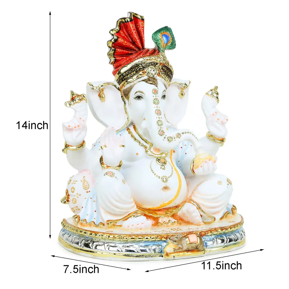 Pure Makrana Cultured Marble Ganesha 15 Inch 3
