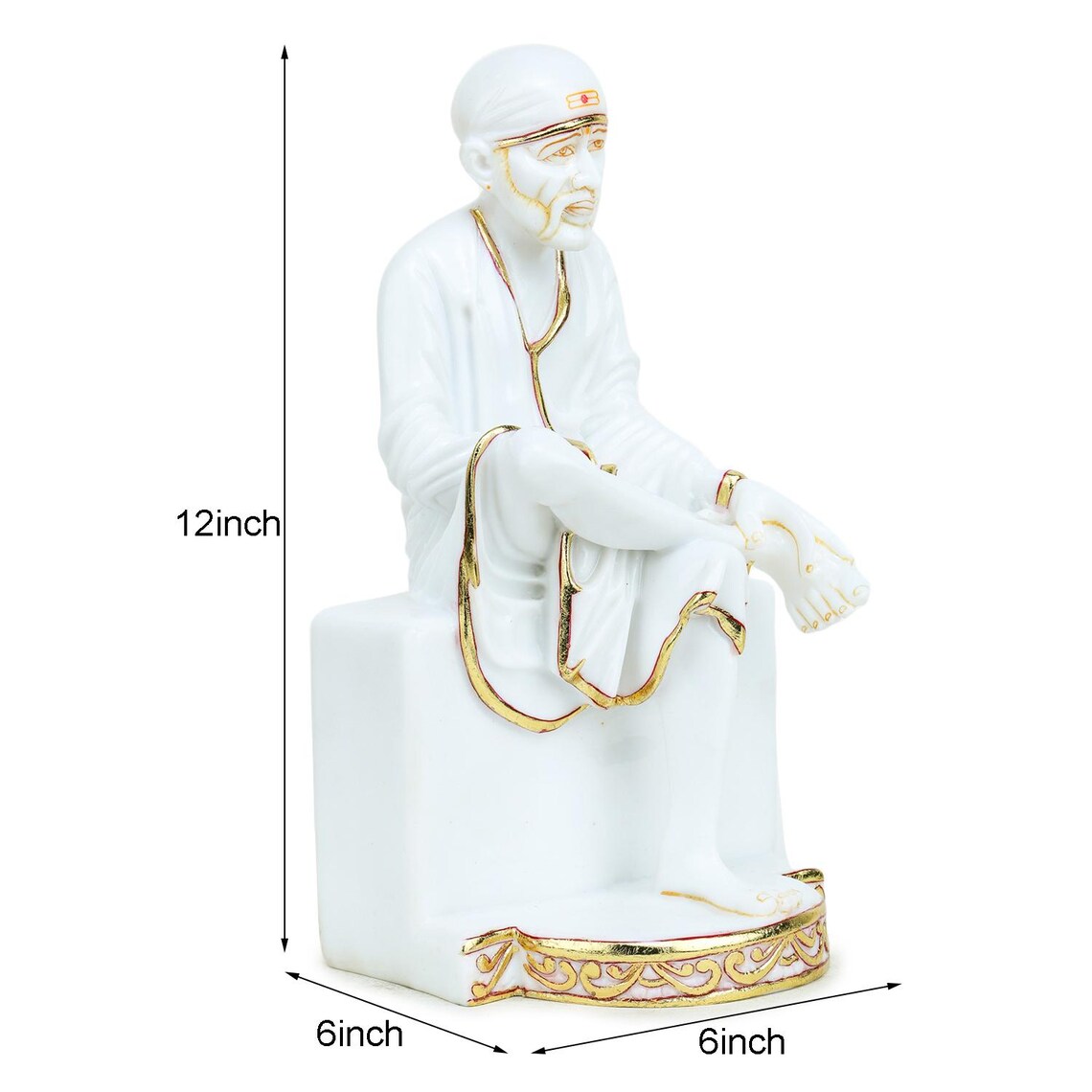 Pure Makrana Cultured Marble Sai Baba Statue 3