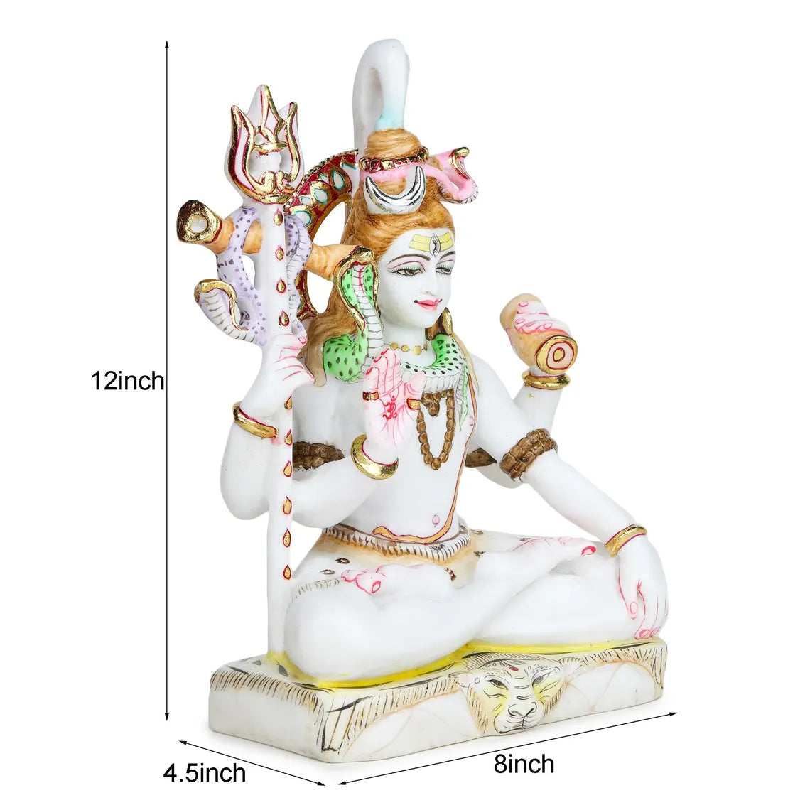 Pure Makrana Cultured Marble Shiva Statue 12 Inch 6