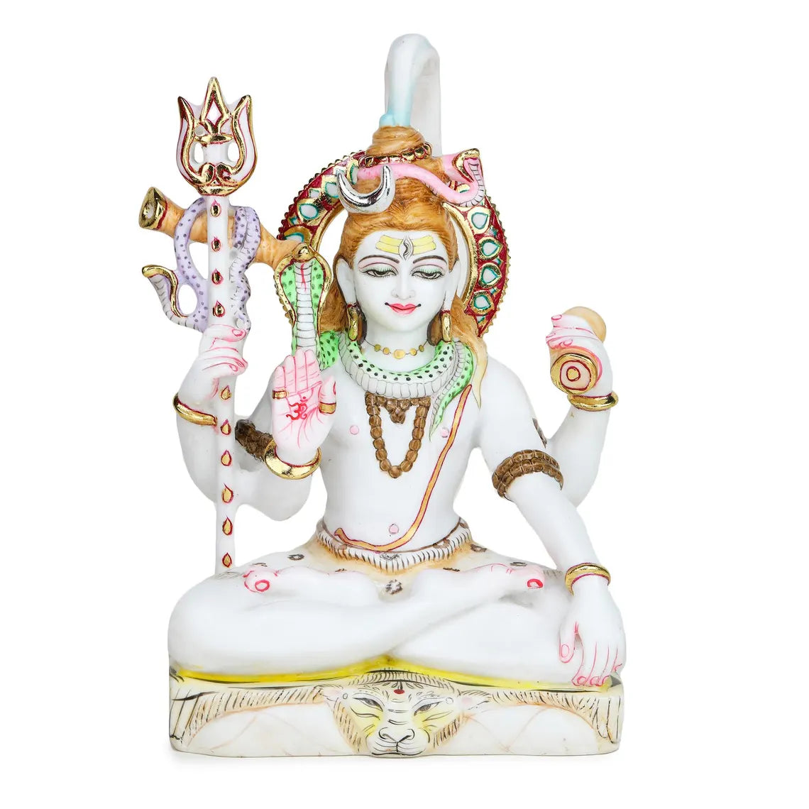 Pure Makrana Cultured Marble Shiva Statue 12 Inch 7