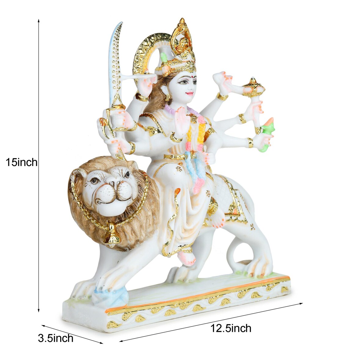 Pure Makrana Cultured Marble Durga Statue 9