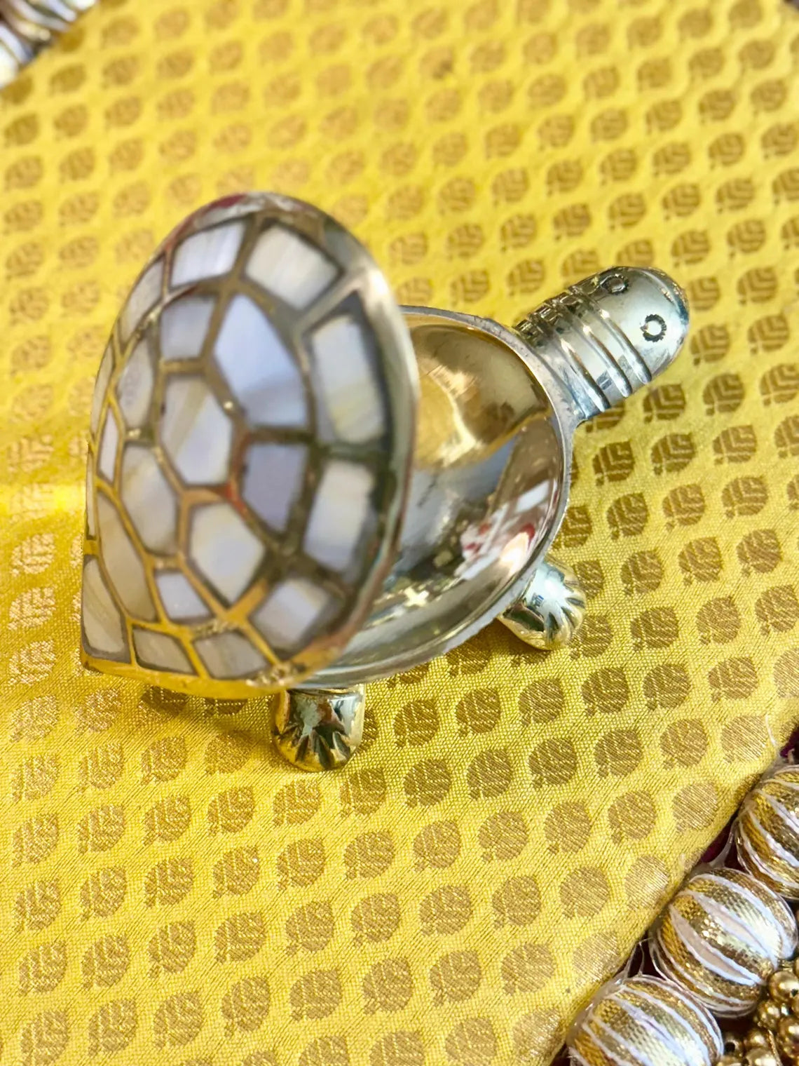 Brass Turtle Feng Shui Tortoise Mother of Pearl 3