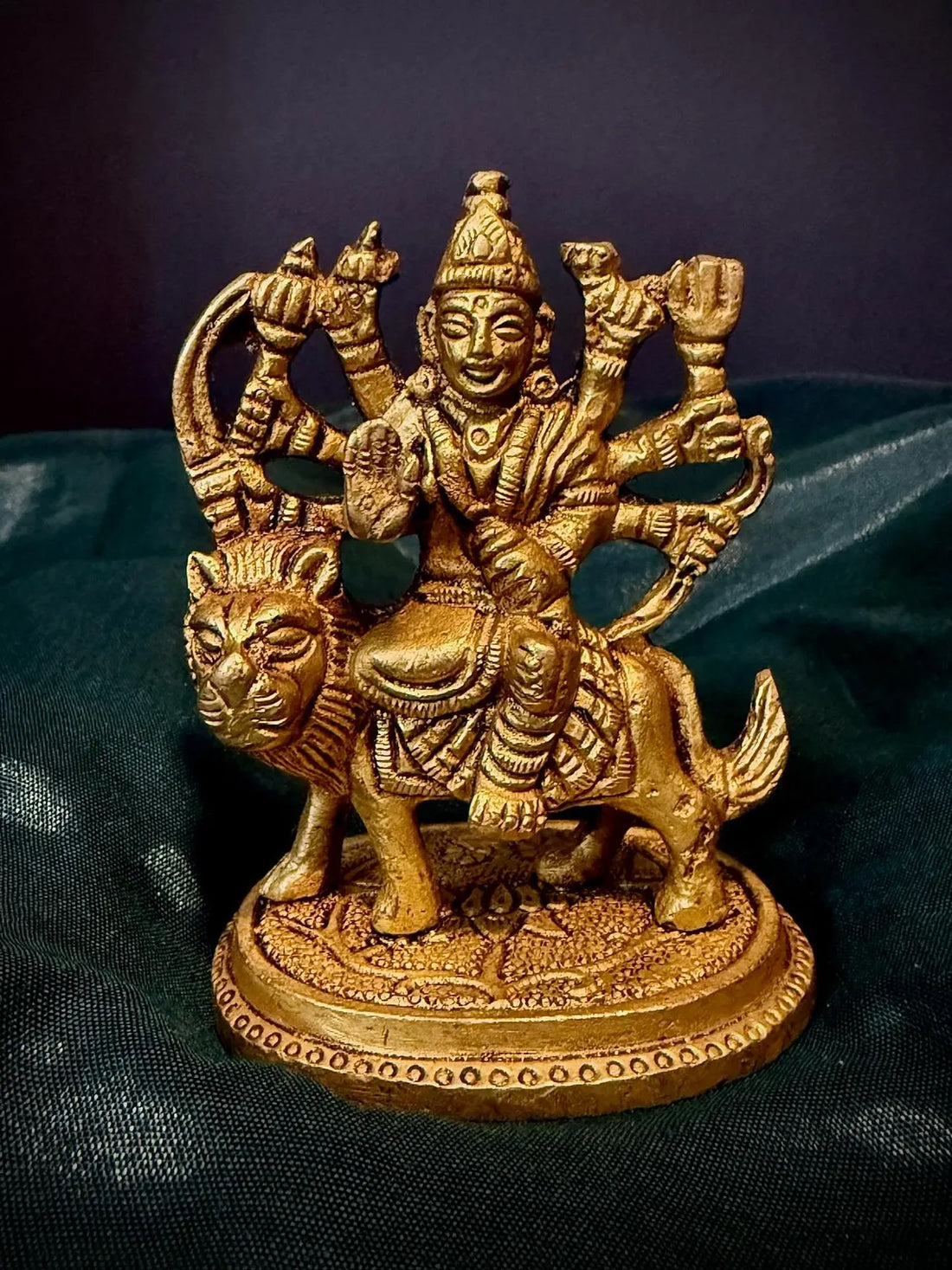 Brass Hindu God Goddess Statues Set Mataji Ganesha Sai Baba Krishna Durga 5-7 Inch 1