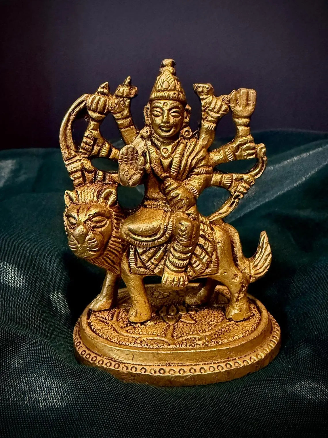 Brass Hindu God Goddess Statues Set Mataji Ganesha Sai Baba Krishna Durga 5-7 Inch 1