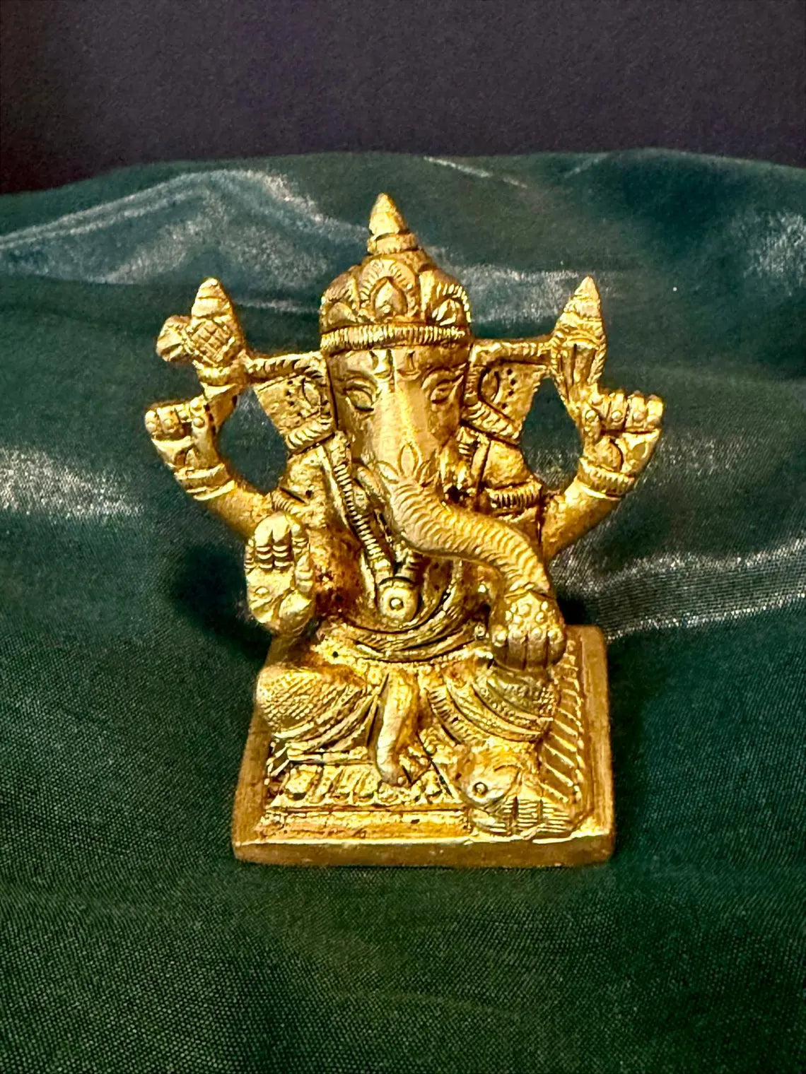 Brass Hindu God Goddess Statues Set Mataji Ganesha Sai Baba Krishna Durga 5-7 Inch 7