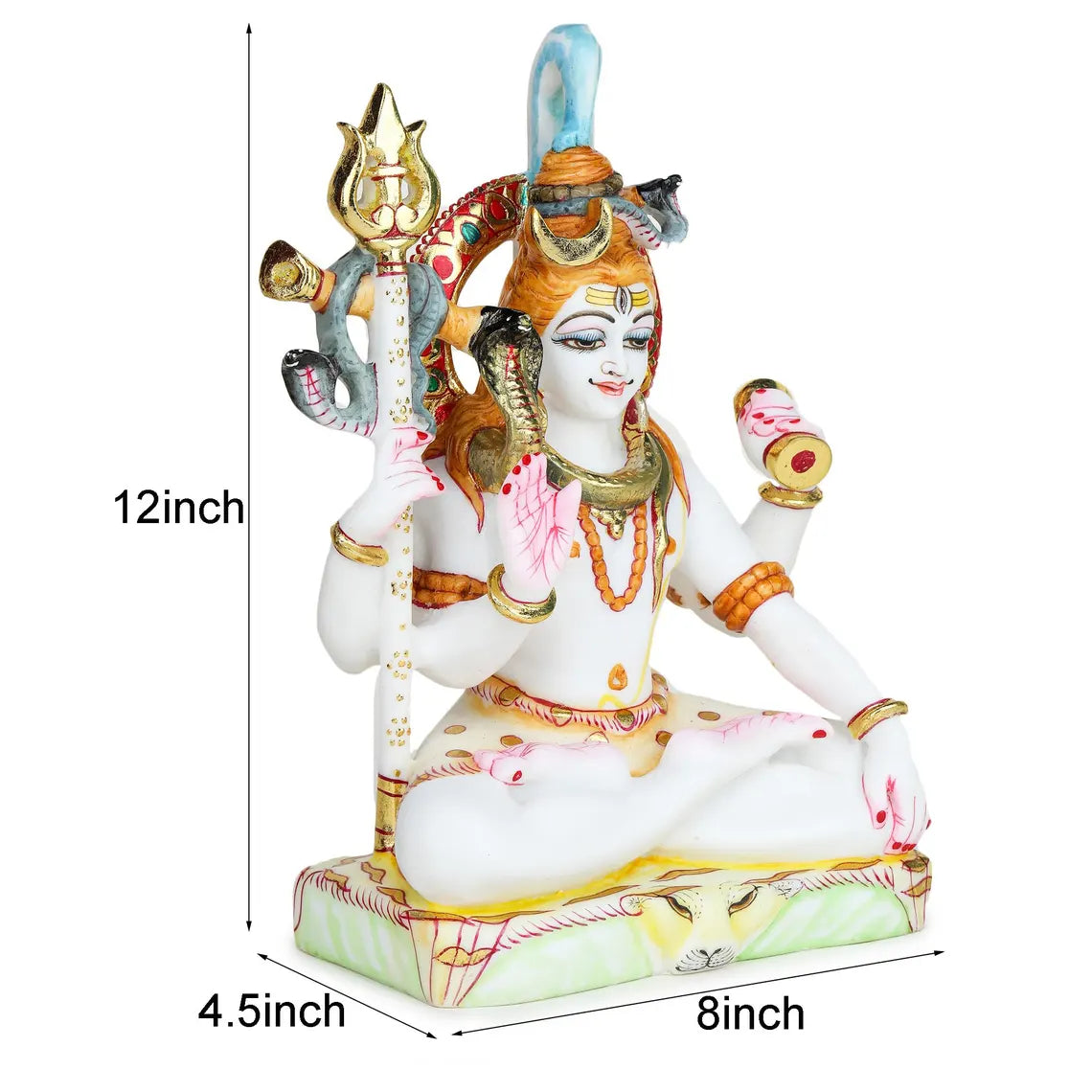 Pure Makrana Cultured Marble Shiva Statue 12 Inch 9