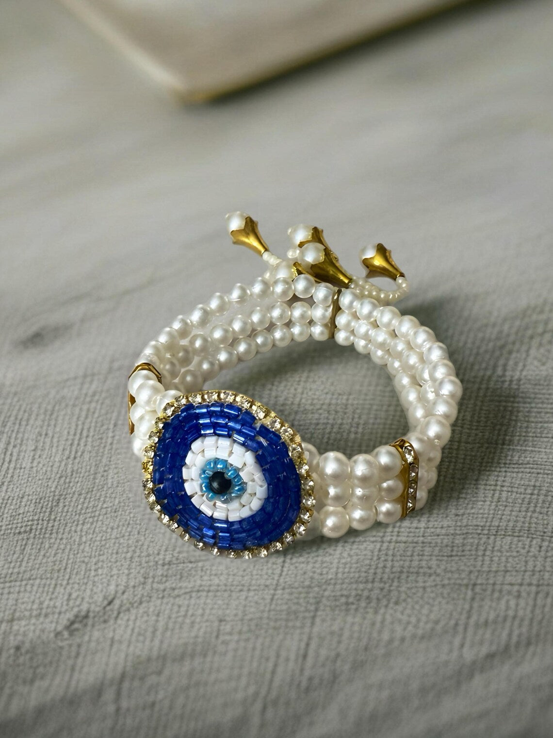 Crystal Stone Evil Eye Bracelet 8mm 1