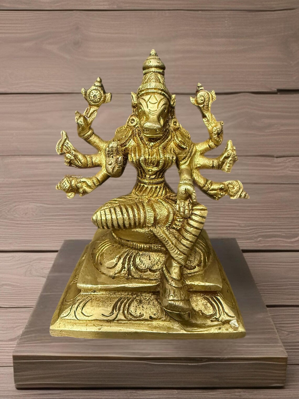 Brass Hindu God Goddess Statues Set Shiv Parivar Nataraj Radha Krishna Hanuman 5-7 Inch 8