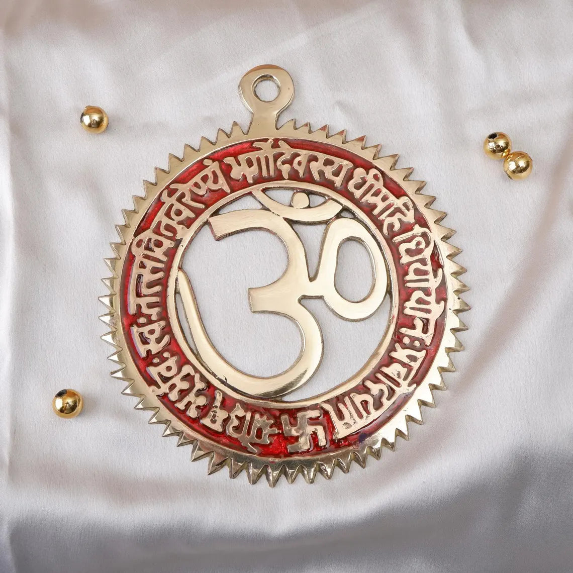 Brass Om Gayatri Mantra Wall Hanging 1