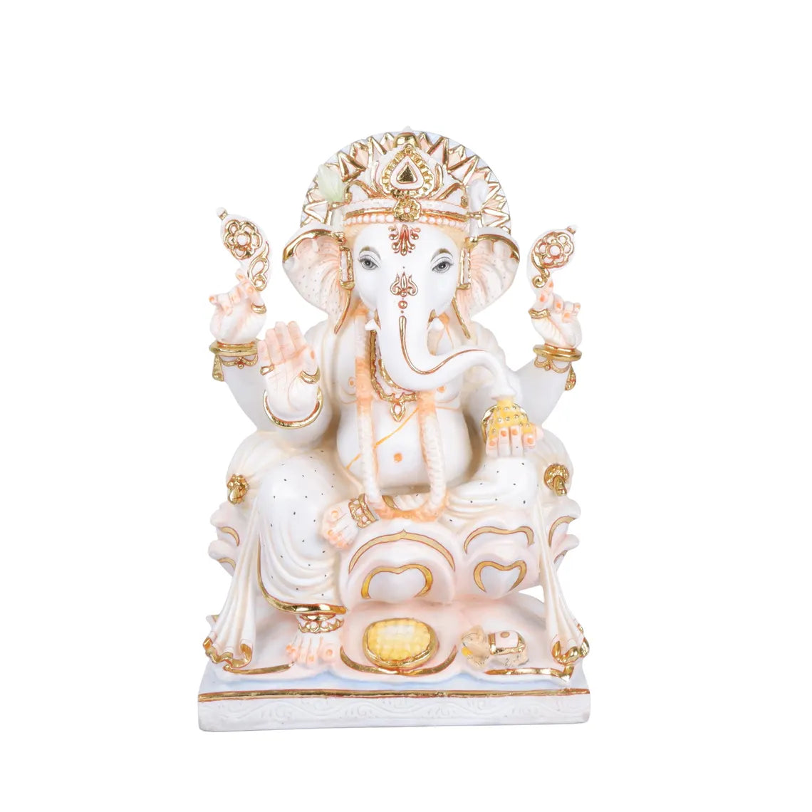 Pure Makrana Cultured Marble Ganesha 14 Inch 3