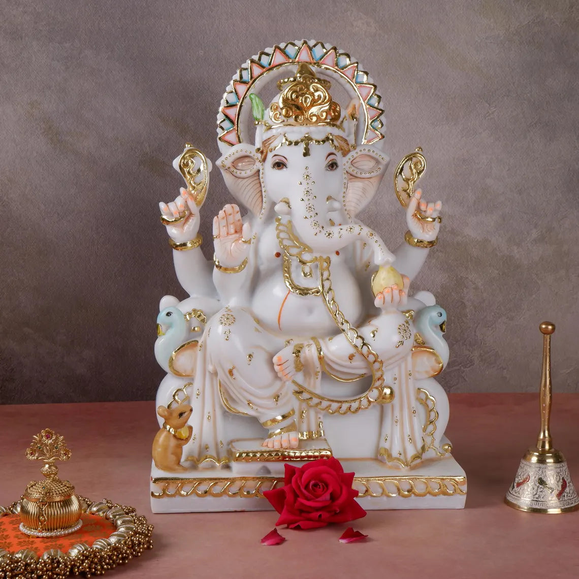Pure Makrana Cultured Marble Ganesha 15 Inch 1