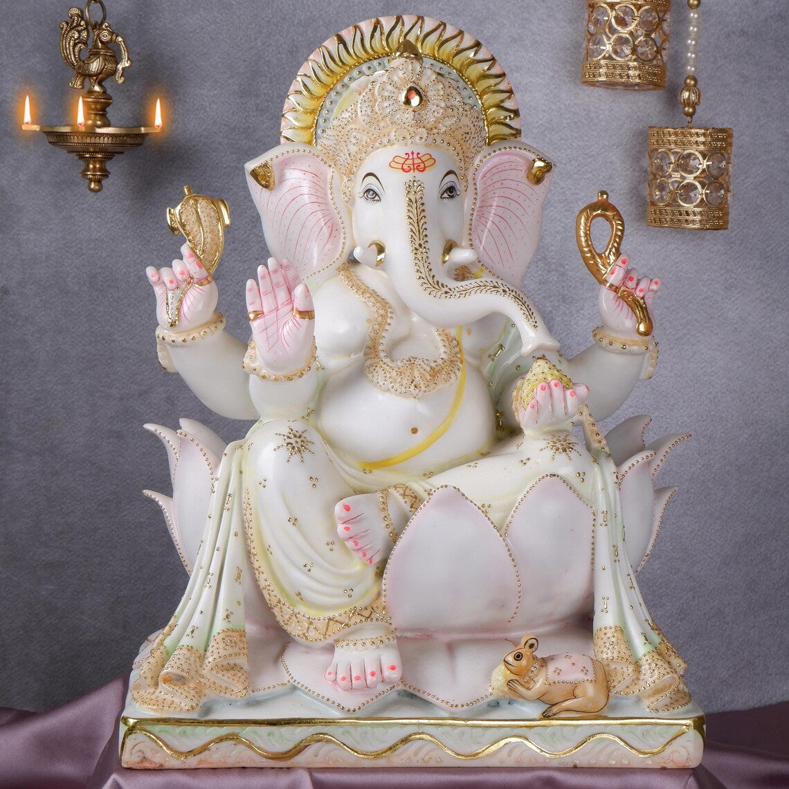 Pure Makrana Cultured Marble Ganesha 17 Inch 8