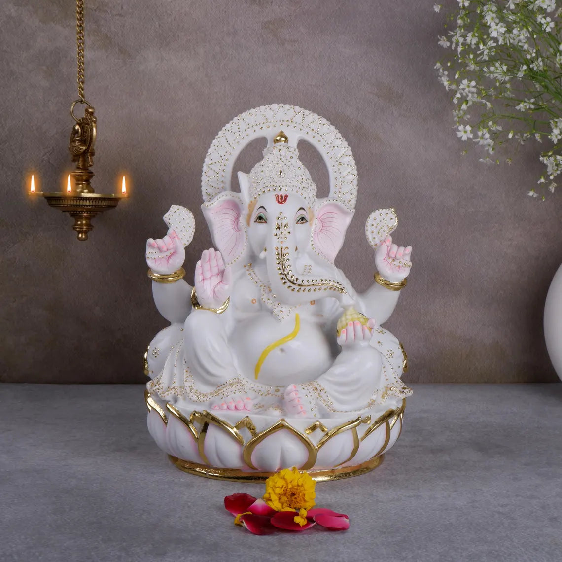 Pure Makrana Cultured Marble Ganesha 12 Inch 1