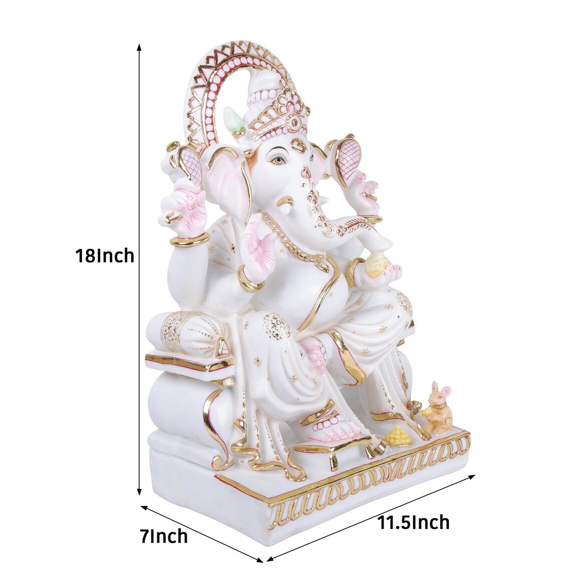 Pure Makrana Cultured Marble Ganesha 18 Inch 2
