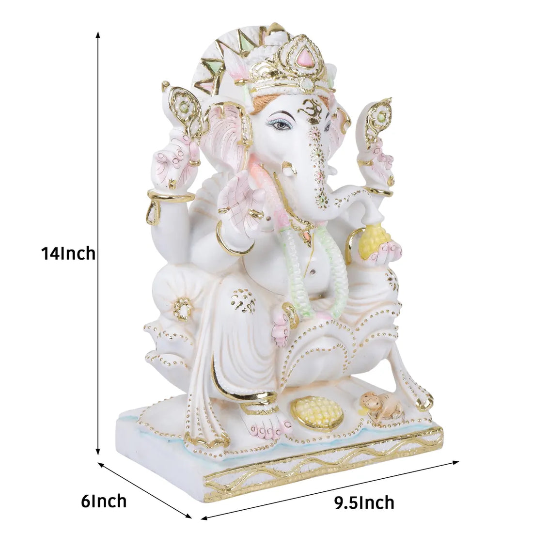 Pure Makrana Cultured Marble Ganesha 14 Inch 1