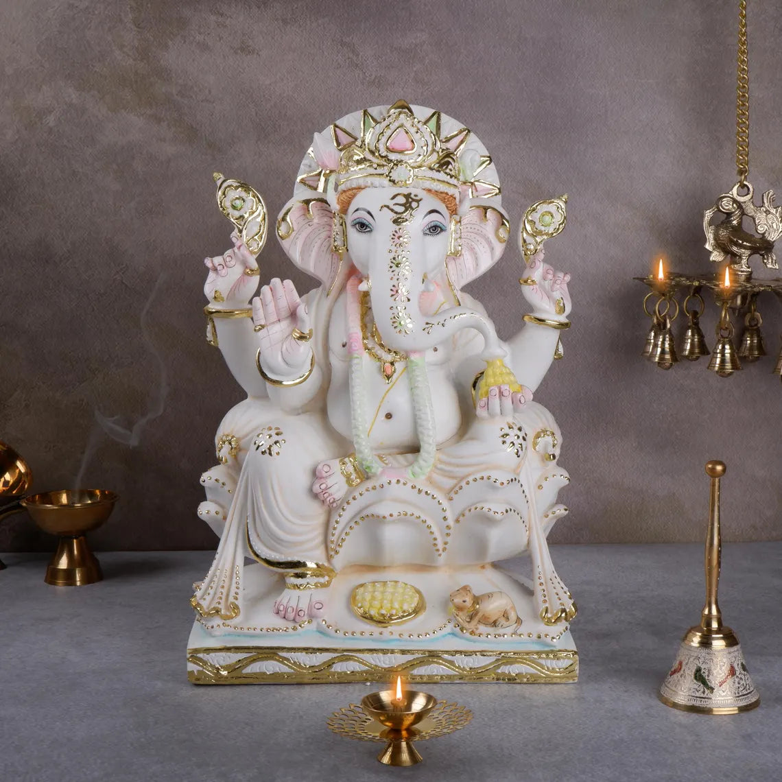 Pure Makrana Cultured Marble Ganesha 14 Inch 10