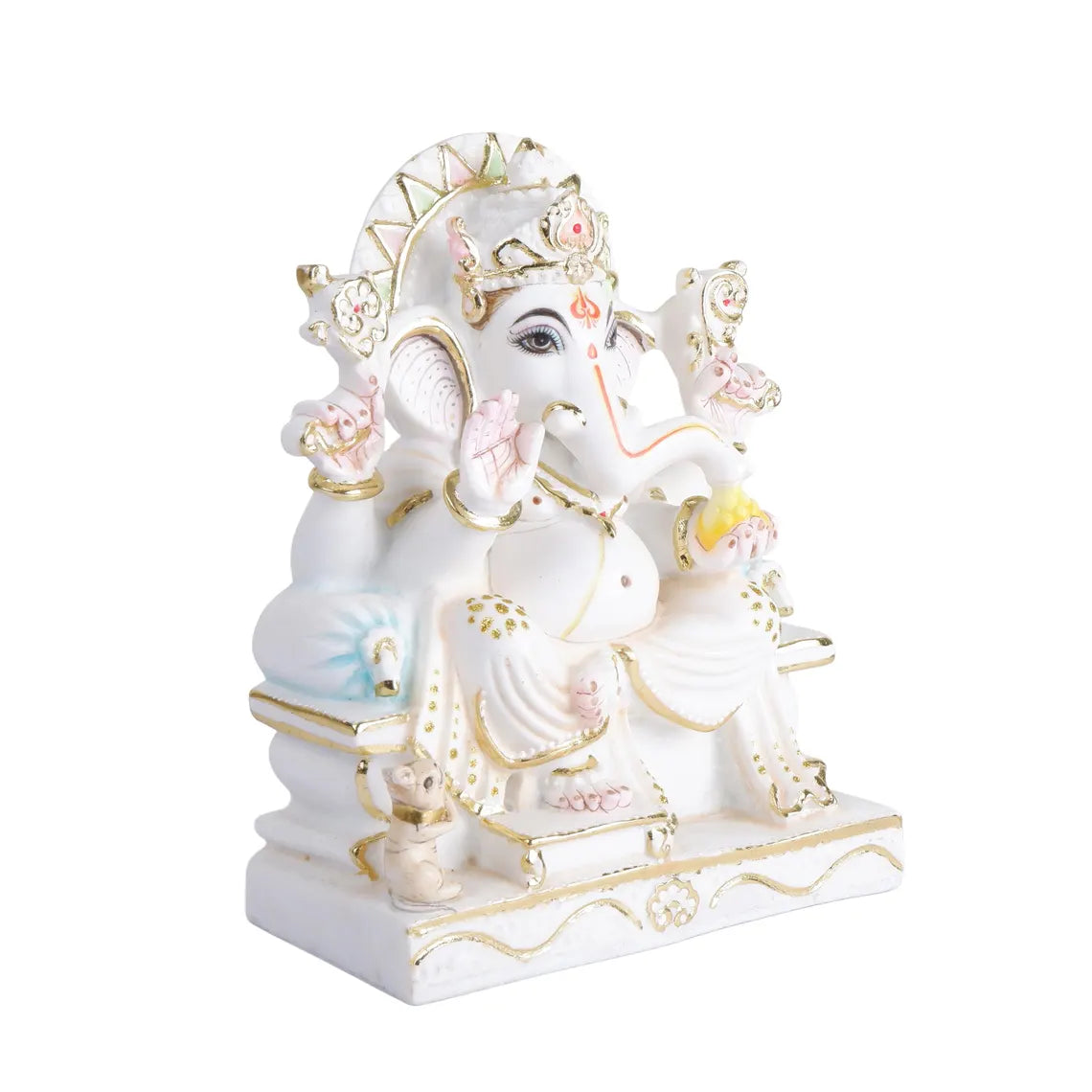 Pure Makrana Cultured Marble Ganesha 9 Inch 6