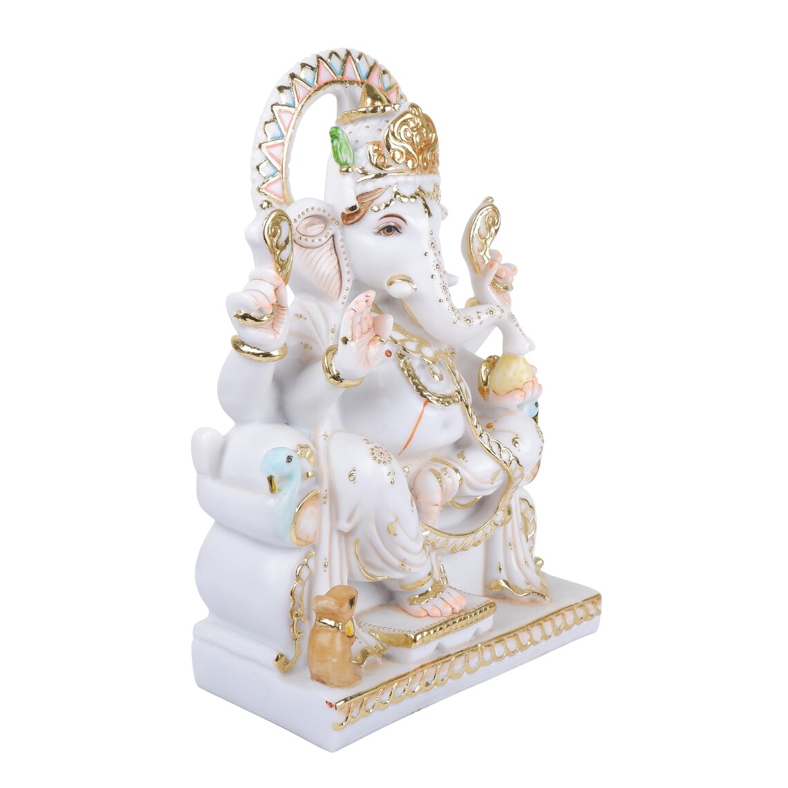 Pure Makrana Cultured Marble Ganesha 15 Inch Embossed 3