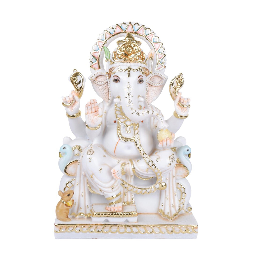 Pure Makrana Cultured Marble Ganesha 15 Inch Embossed 1