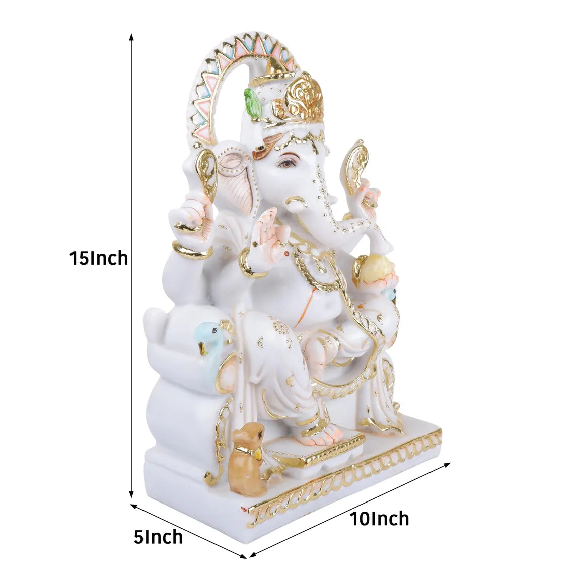 Pure Makrana Cultured Marble Ganesha 15 Inch 4