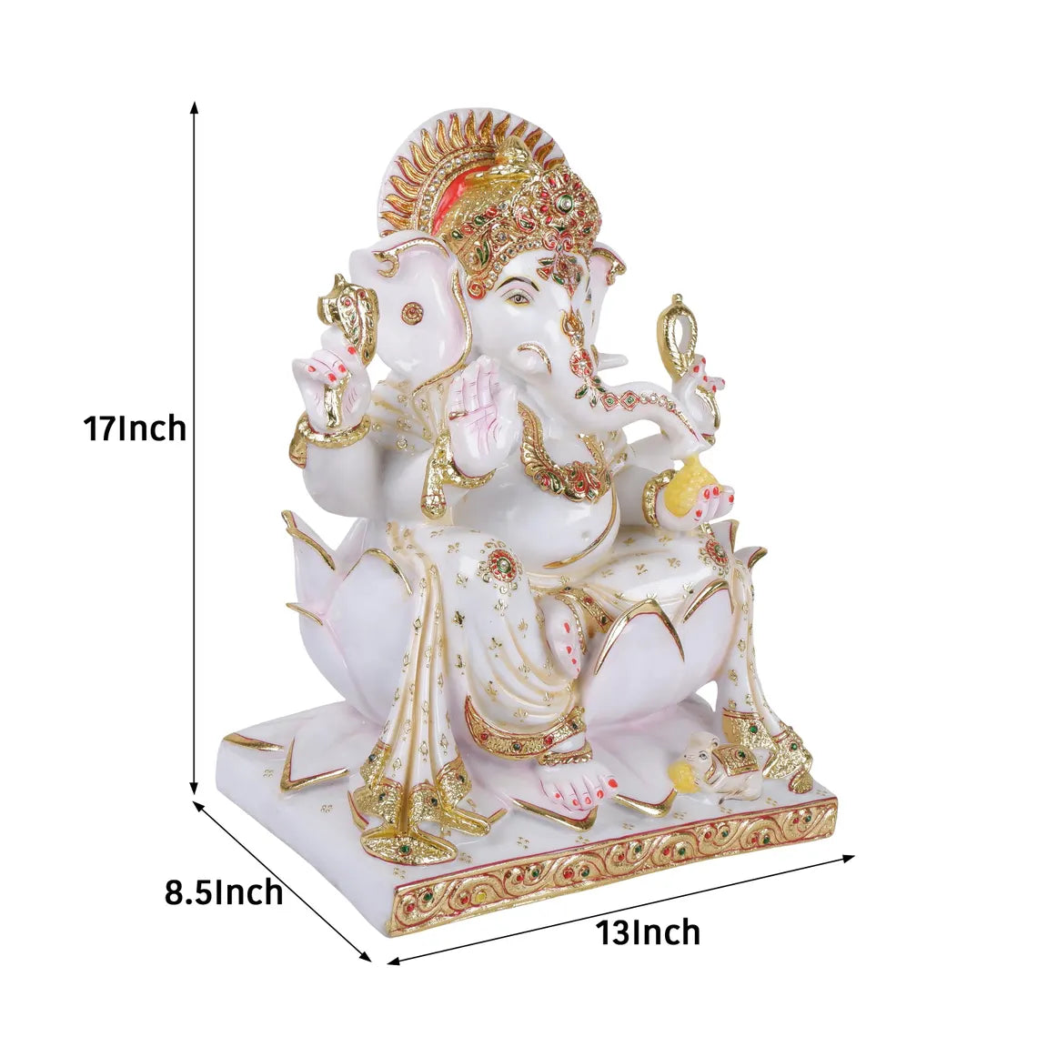 Pure Makrana Cultured Marble Ganesha 17 Inch 2